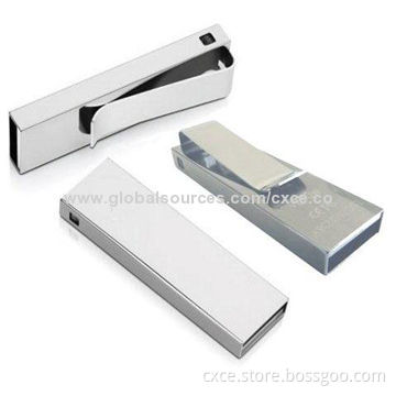 USB Memory Stick, 2/4/8/16/32/64GB Flash Memory Capacity, High-speed, Metal Tie Clip Style